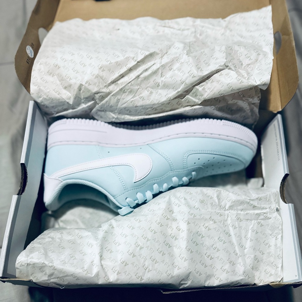 Nike Air Force 1 Sneakers - Glacier Blue and White - Picture 5 of 9